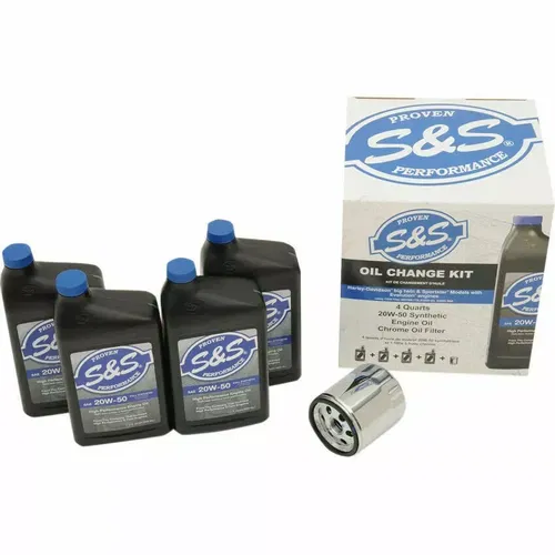 S&S Synthetic Oil Change Kit Filter for Harley Evolution and Sportster Chrome