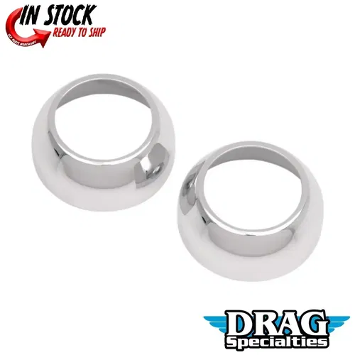 Drag Specialties DS-219995 Chrome Fork Boot Cap Covers for Harley 39mm Front End