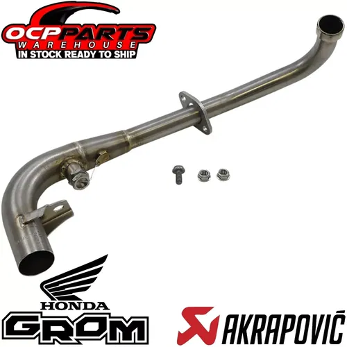 NEW AKRAPOVIC STAINLESS STEEL HEAD PIPE 2022 - 2024 HONDA GROM MSX125