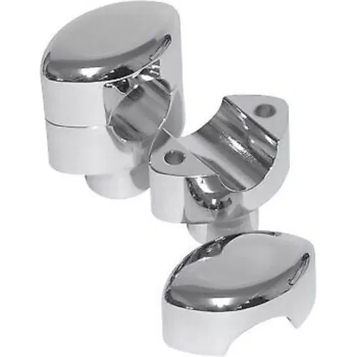 LA CHOPPERS LA-7402-01 Chrome 1-1/2" Tall Risers for 1" Handlebars