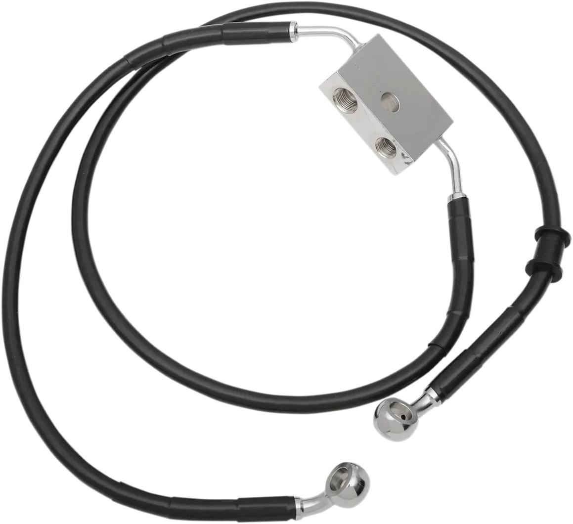 DRAG SPECIALTIES Brake Line - Front - +10" - Black - Fits XL 614745-10BLK
