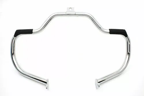 Chrome Front Engine Bar with Footpeg Pads for Harley Davidson by V-Twin