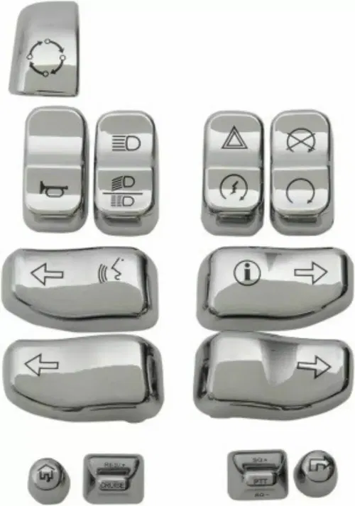 Chrome Switch Button Covers Caps for Harley Touring FLHT/FLHX/FLTRX/Trike