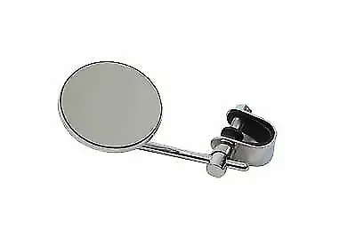 Chrome 3  Round Mini Mirror with Clamp On Stem for Harley Davidson by V-Twin