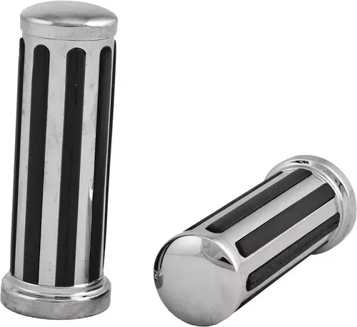 HARDDRIVE Rail Style Grips with Smooth End Caps Black Rubber Black 820-1705