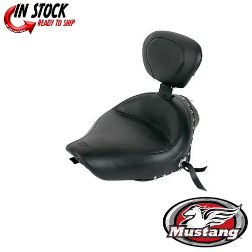 Mustang Studded Solo Seat w/DBR For 2004-2017 Harley Davidson XL 4.5 Gallon Tank