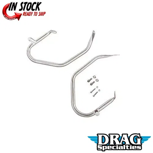 Drag Specialties 0505-1565 Chrome Low-Profile Saddlebag Guards 09-13 FLHT/FLHR