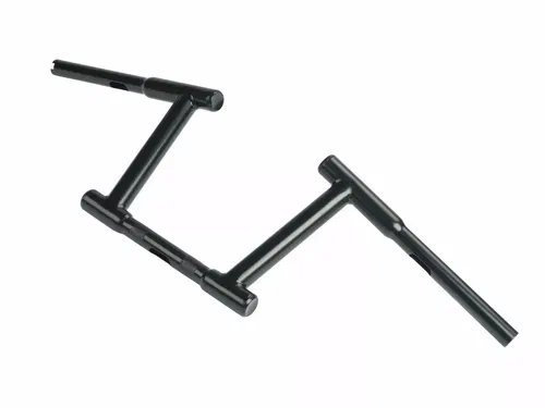 8" Z-Bar Racing Handlebar with Indents Black for Harley Davidson by V-Twin