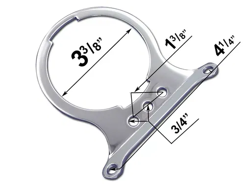 Single Gauge Mount Bracket Chrome for Harley Davidson by V-Twin 83-91 XLX FXR