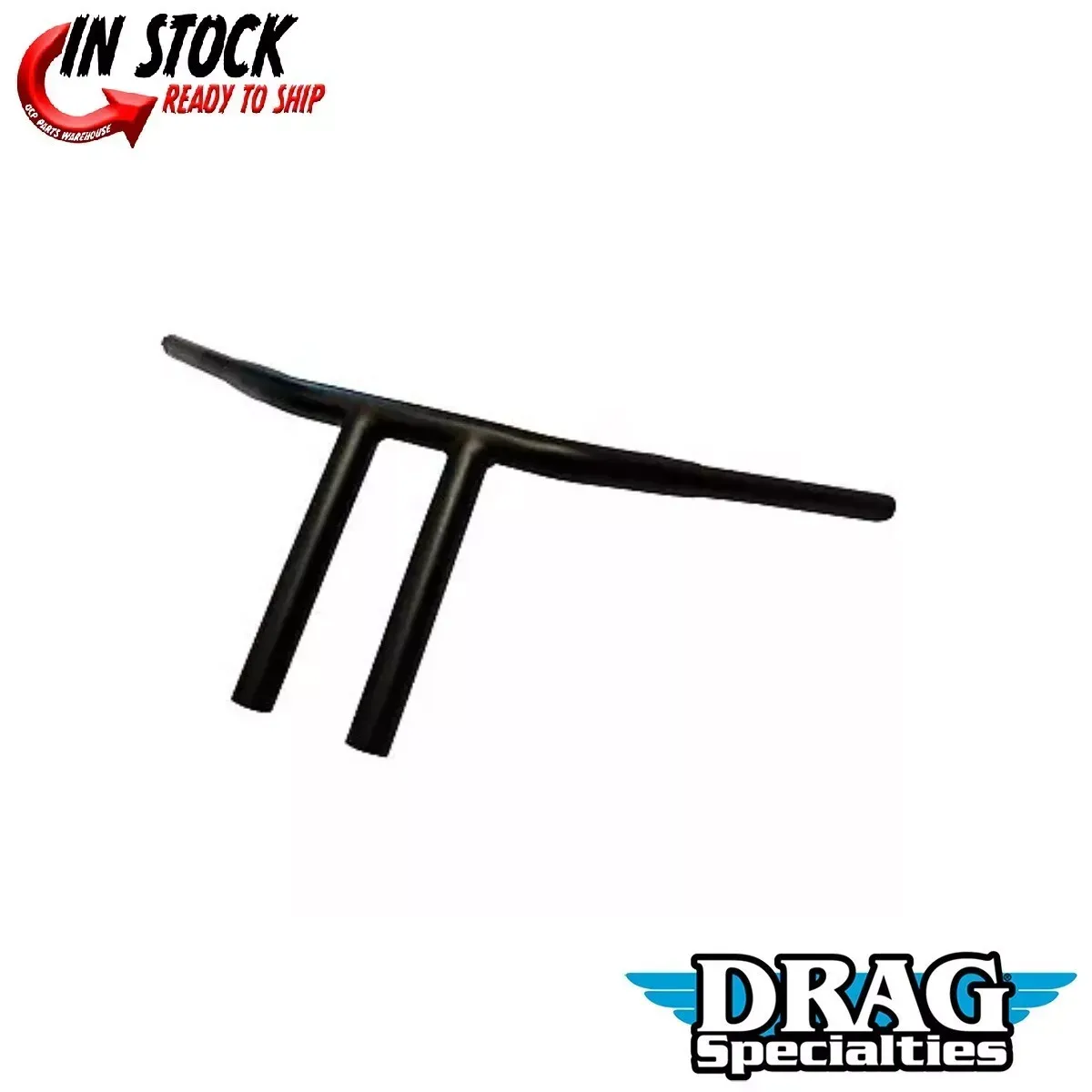 Drag Specialties 0601-3504 Flat Black 1-1/4" Buffalo 8" T-Bar Handlebars