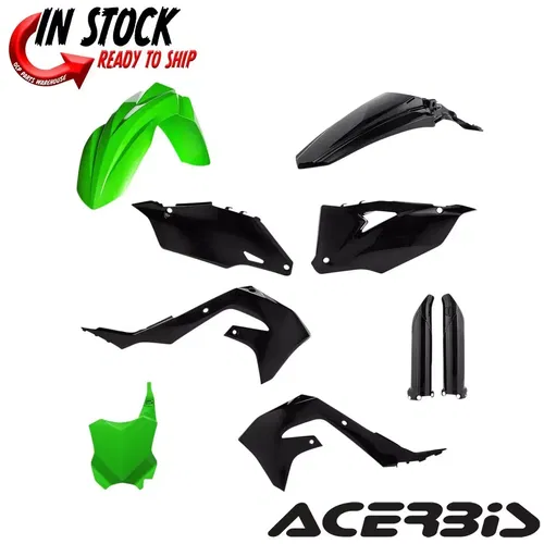 ACERBIS FULL PLASTIC FENDER KIT GREEN/BLK  KAWASAKI 19-2023 KX450 / 21-23 KX250
