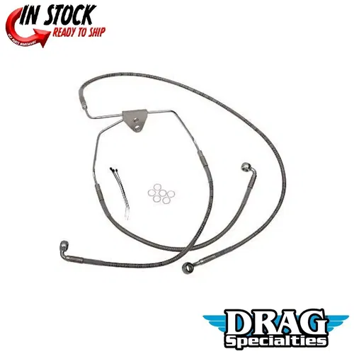 Drag Specialties 1741-2627 +8" Extended Length Stainless Steel Brake Line Kit