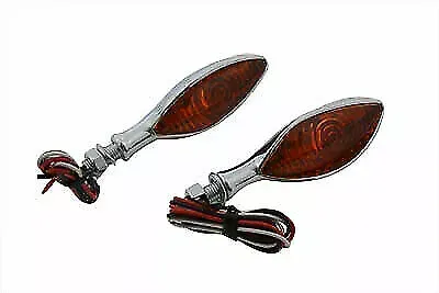 Chrome Eagle Eye Amber Marker Lamp Set for Harley Davidson by V-Twin