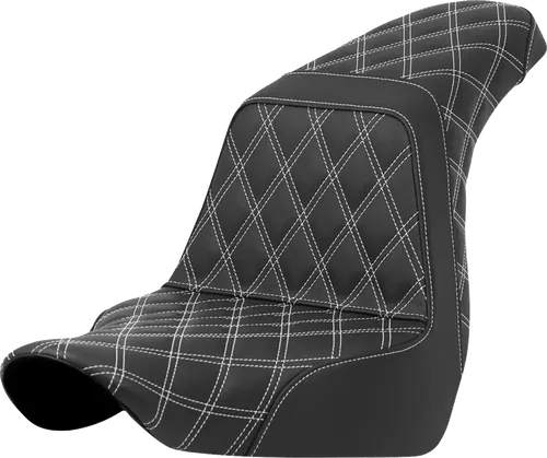 SADDLEMEN Step-Up Fits Seat - Full Lattice Stitch - White Stitch - FXLR/FLSB