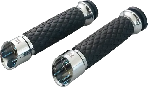 KHROME WERKS Fits Edge Grips - Custom Contour - Diamond - Chrome 500315
