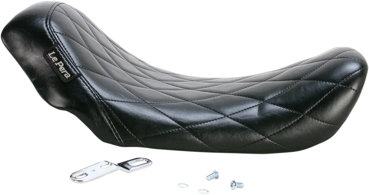 LE PERA Bare Bones Solo Fits Seat - Diamond Stitch - Black - Dyna '06-'17