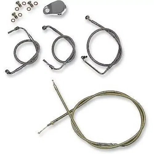 LA CHOPPERS Stainless Braided Handlebar Cable/Brake Line Kit
