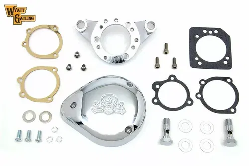 Chrome Wyatt Gatling Air Cleaner Assembly for Harley Davidson by V-Twin