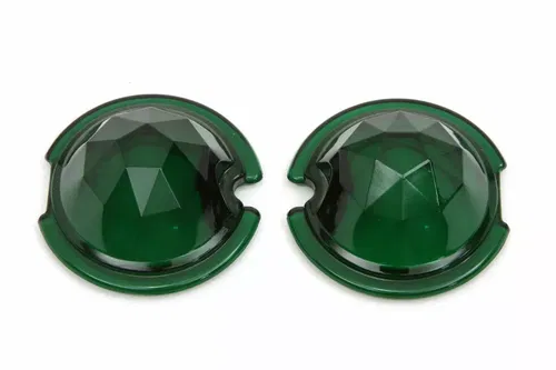 Tail Lamp Lens Set Faceted Green for Harley Davidson by V-Twin