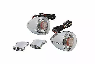 Rear Turn Signal Kit Clear Lens Red LED for Harley Davidson by V-Twin