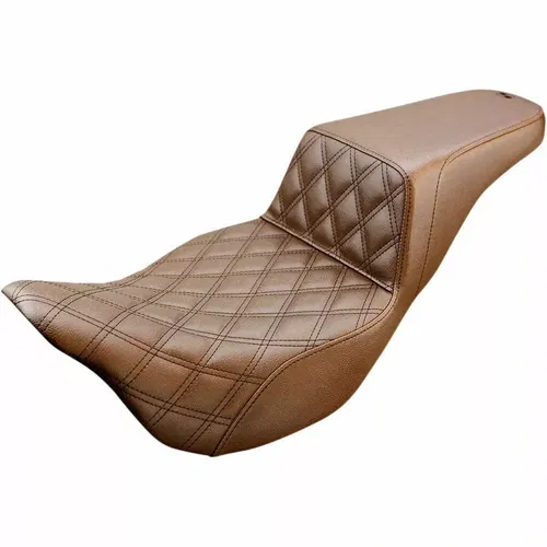 Saddlemen Brown LS Front Lattice Step-Up Seat 2008-18 Harley FLHR, FLHT, FLHX