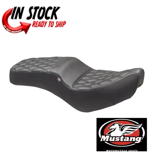 MUSTANG SQUAREBACK 1 PIECE SEAT DOUBLE DIAMOND STITCH HONDA 17-23 REBEL 300 500