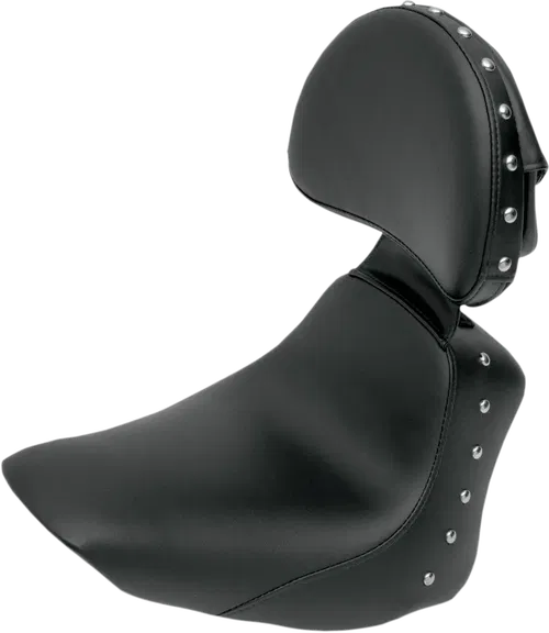 SADDLEMEN Heels Down Solo Fits Seat - With Backrest - Studded - Black - FLSTC