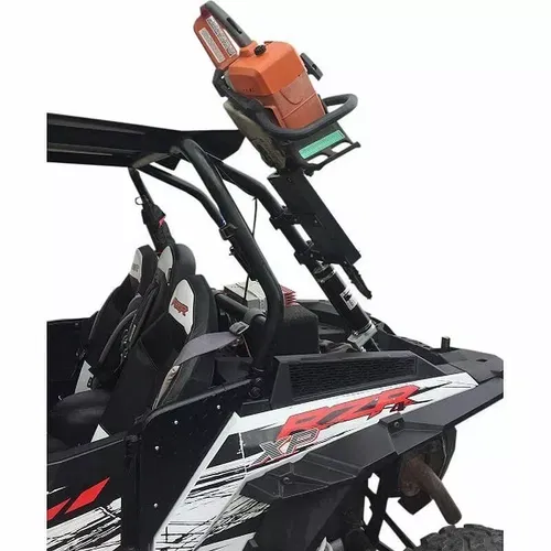 Moose Utility UTV Roll Bar Chainsaw Black Mount Kit for Round Tube Cage