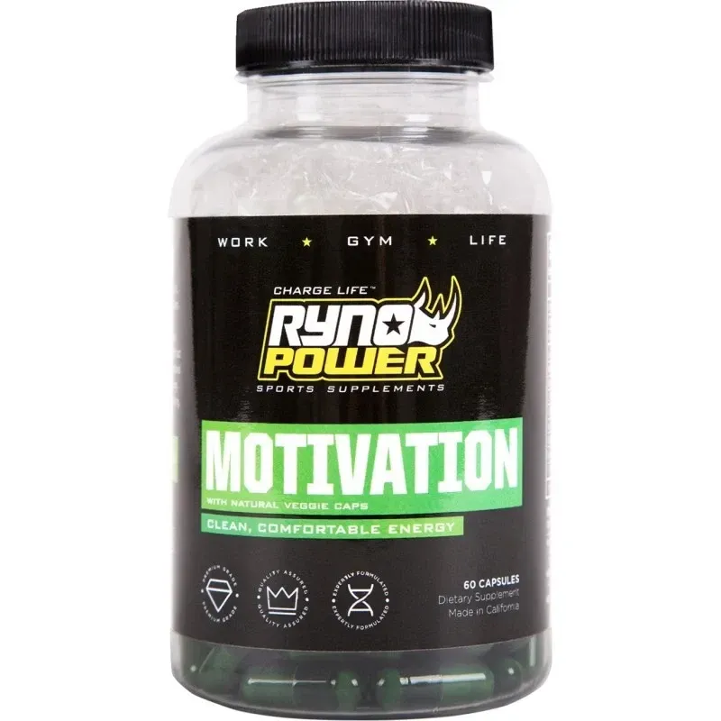 RYNO POWER MOT882 Motivation Pre-Workout Focus Energy Supplement 60 ct. Bottle