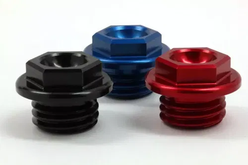 Works Connection Aluminum Oil Filler Plug Honda/Kawasaki/Yamaha Red 24-070