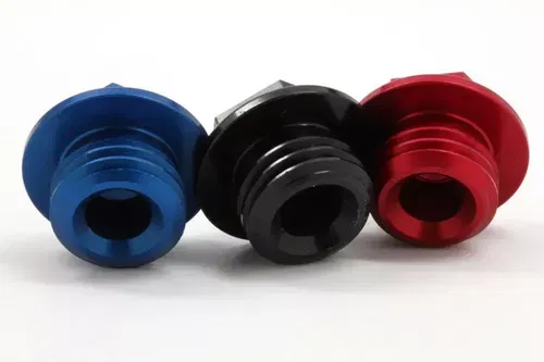 Works Connection Aluminum Oil Filler Plug Honda/Kawasaki/Yamaha Red 24-070
