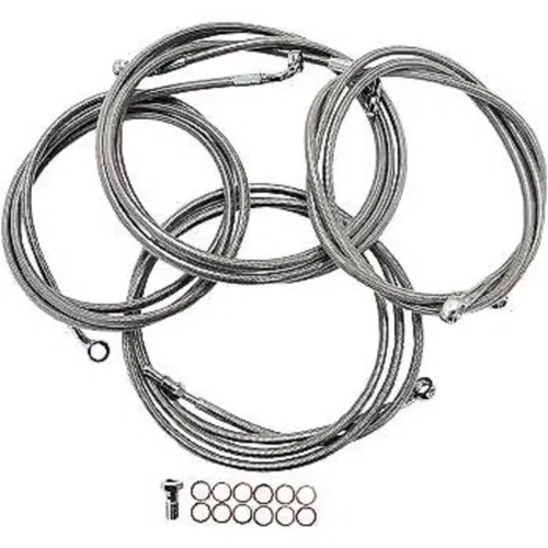 LA CHOPPERS Stainless Braided Cable/Brake Line Kit 15" - 17" Apes