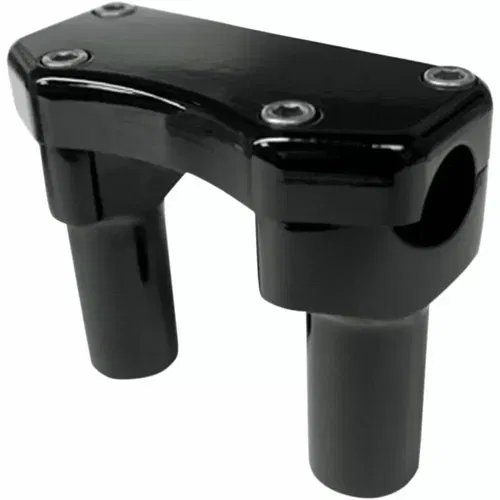 Drag Specialties Gloss Black 3" Tall Handlebar Risers/Top Clamp Kit for Harleys