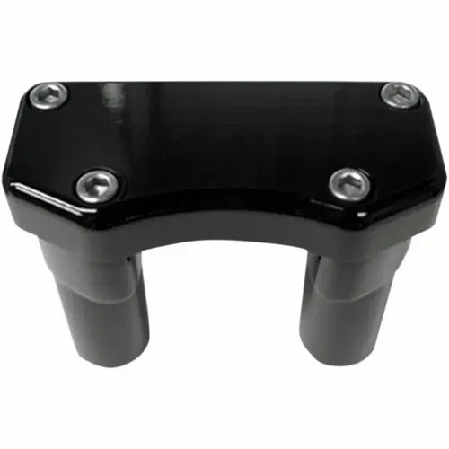 Drag Specialties Gloss Black 3" Tall Handlebar Risers/Top Clamp Kit for Harleys