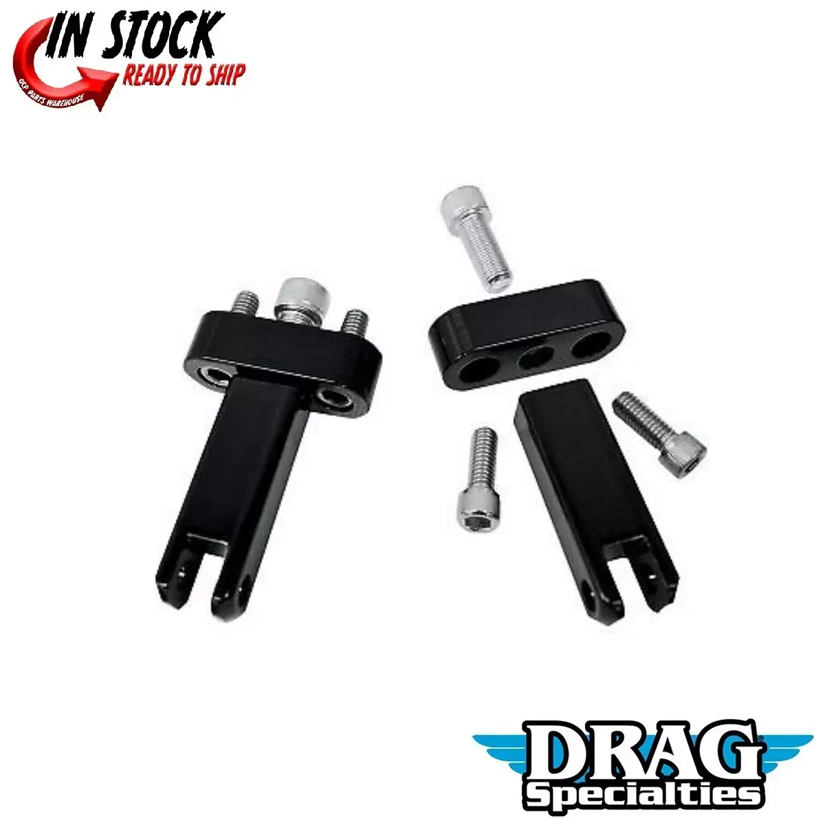 Drag Specialties 1620-1046 Black Rear Foot Peg Mounts for Harley Touring 93-20