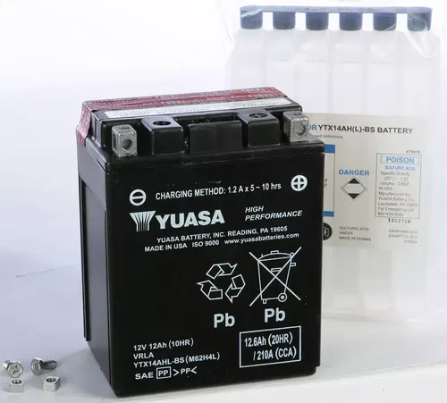 Yuasa High Performance Maintenance Free Battery YUAM62H4L YTX14AHL-BS