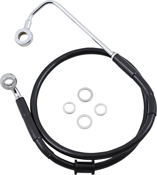 DRAG SPECIALTIES Brake Line - Front (Upper) - Black 618302-BLK