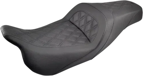 SADDLEMEN Slim Fits Seat - Black - Lattice Stitch - FL '08-'24 808-07B-162