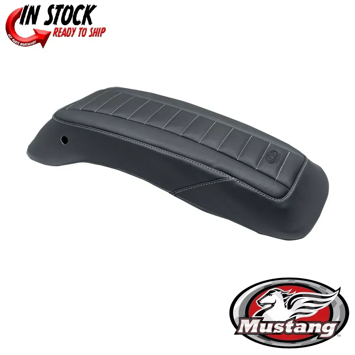 Mustang Saddlebag Lid Covers Black/Gunmetal Gray 14-21 HarleyDavidson FL