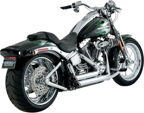Vance & Hines Shortshots Staggered Exhaust System Chrome Harley, FXSTD, FLSTFI