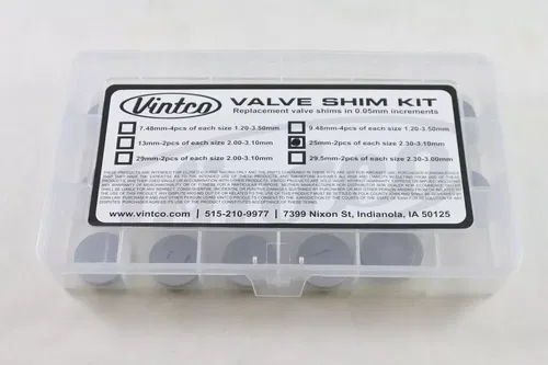 25mm Valve Shim Kit 2pcs of each size 2.30mm-3.10mm in 0.05mm increments