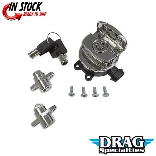 Drag Specialties Chrome Side Hinge Ignition Switch w Saddlebag Lock 14-22 FLHR