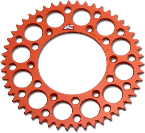 RENTHAL Rear Sprocket - Aluminum - 50 Tooth - Orange - Fits Gas