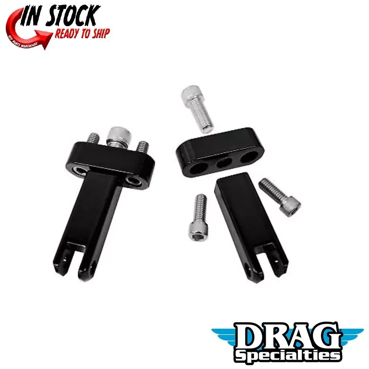 Drag Specialties 1620-1046 Black Rear Foot Peg Mounts for Harley Touring 93-20