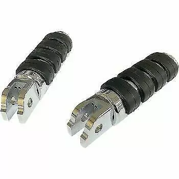 Chrome Anti-Vibe ISO Soft-Ride Driver Foot Pegs for Harley M8 Softail 1620-1891