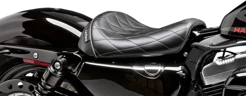 LE PERA Bare Bones Solo Fits Seat - Diamond Stitch - Black - XL '04-'22 LK-006DM