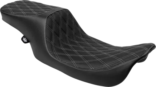 DRAG SPECIALTIES SEATS Predator Fits 2-Up Seat - Vinyl - Double Diamond - Silver