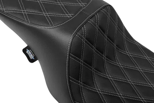 DRAG SPECIALTIES SEATS Predator Fits 2-Up Seat - Vinyl - Double Diamond - Silver
