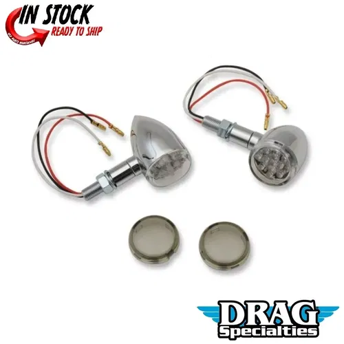 Drag Specialties 2040-1958 Chrome LED Mini Deuce Stud Mount Marker Lights