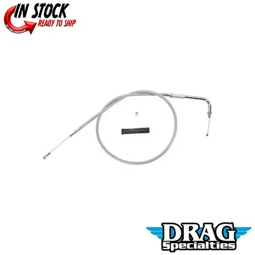 Drag Specialties 0651-0127 Stainless Braided Idle Cable 44" for 90-95 Big Twin